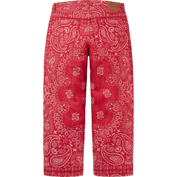 Supreme Bandana Jacquard Baggy Jean - Red (front)