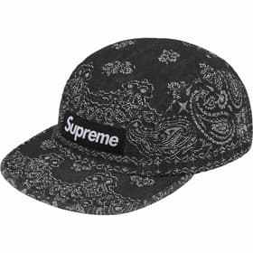 Supreme Bandana Jacquard Denim Camp Cap Black