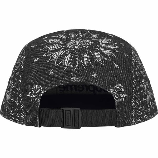 Supreme Bandana Jacquard Denim Camp Cap - Black (front)