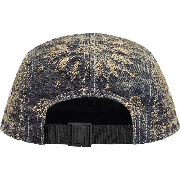 Supreme Bandana Jacquard Denim Camp Cap - Blue (front)