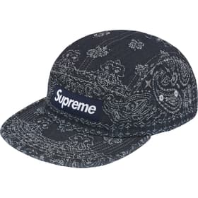 Supreme Bandana Jacquard Denim Camp Cap Indigo