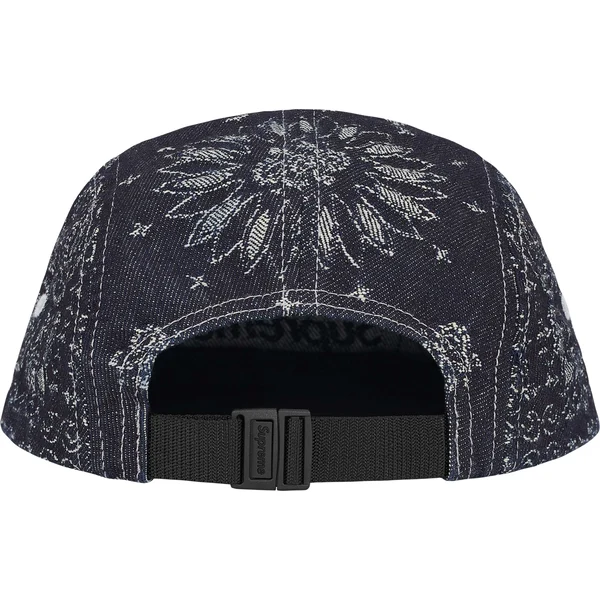 Supreme Bandana Jacquard Denim Camp Cap - Indigo (front)