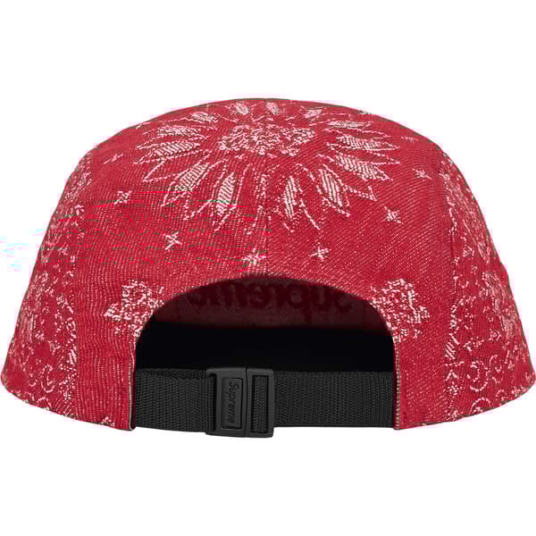 Supreme Bandana Jacquard Denim Camp Cap - Red (front)