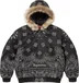 Supreme Bandana Jacquard Denim Hooded Work Jacket - Black (front)