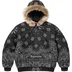 Supreme Bandana Jacquard Denim Hooded Work Jacket - Black (front)