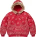 Supreme Bandana Jacquard Denim Hooded Work Jacket - Red (front)