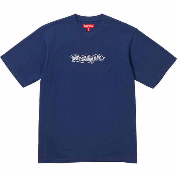Supreme Banner S/S Top - Dark Royal (front)