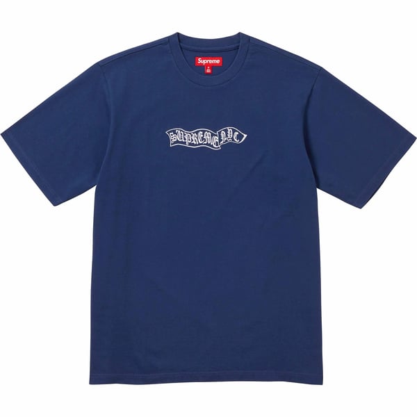 Supreme Banner S/S Top - Dark Royal (front)