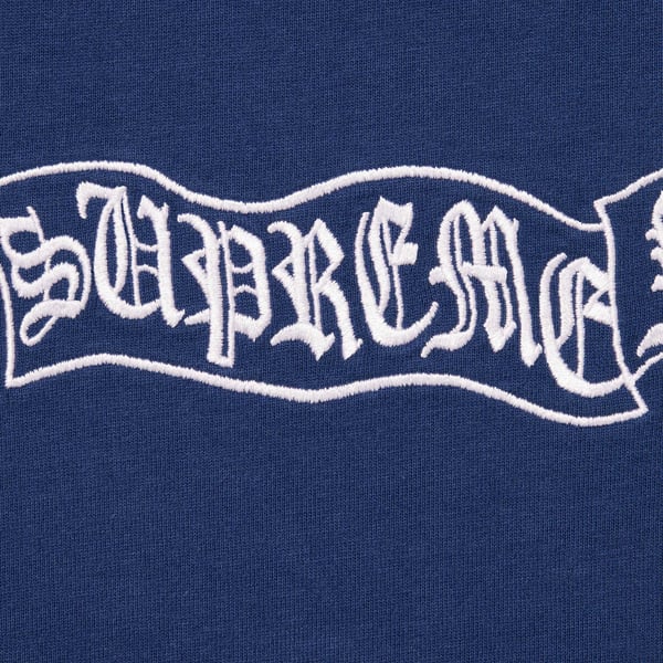 Supreme Banner S/S Top - Dark Royal (front)