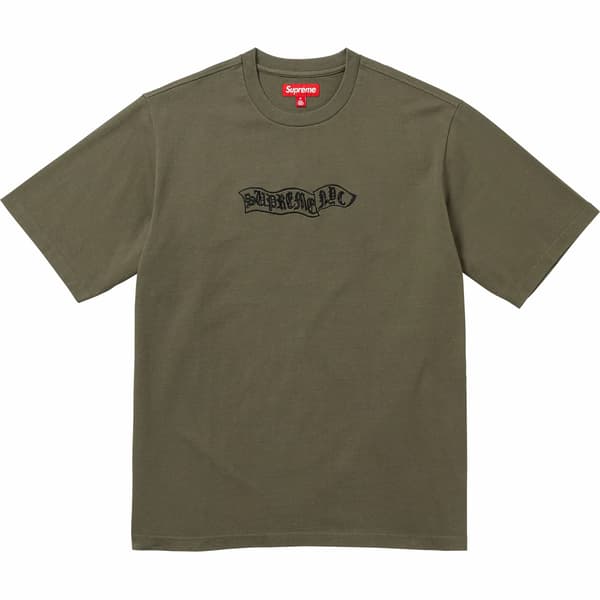 Supreme Banner S/S Top - Olive (front)