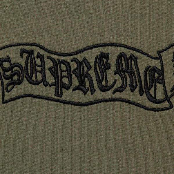 Supreme Banner S/S Top - Olive (front)