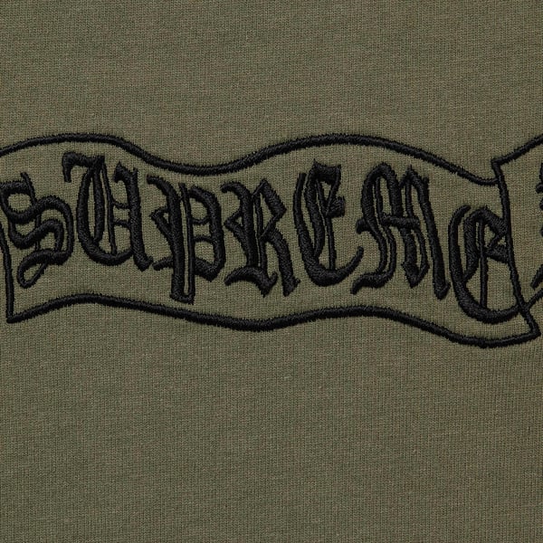 Supreme Banner S/S Top - Olive (front)