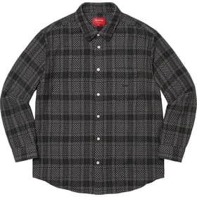 Supreme Basket Weave Plaid Shirt Black
