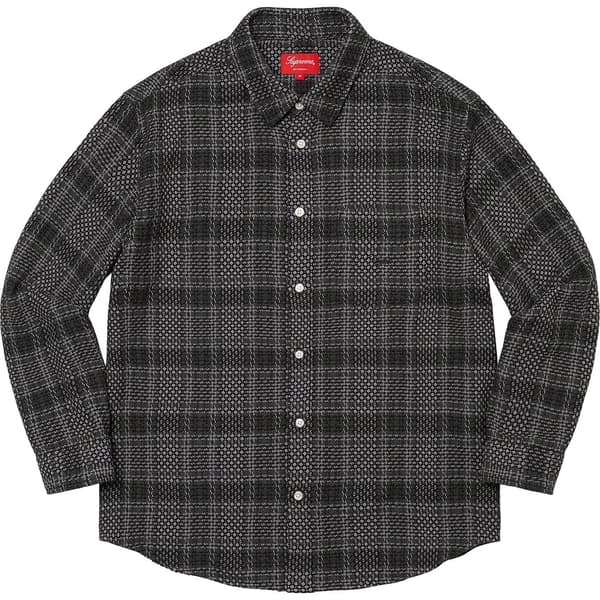 Supreme Basket Weave Plaid Shirt - Black (front)
