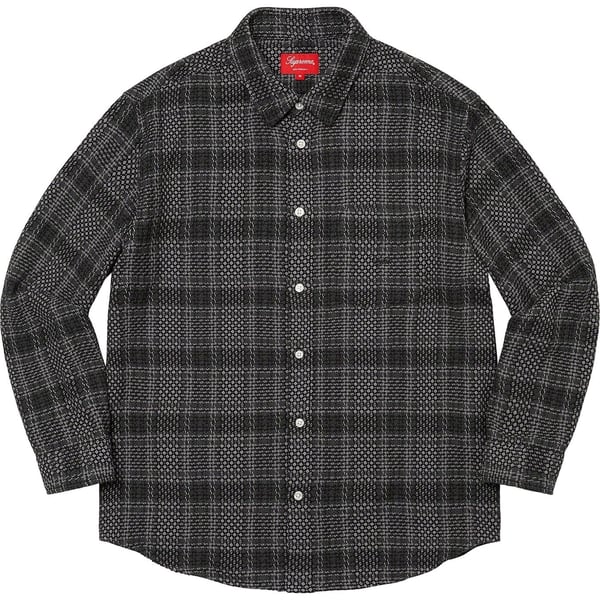 Supreme Basket Weave Plaid Shirt - Black (front)