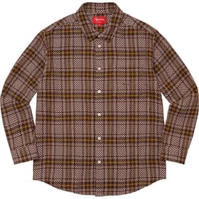 Supreme Basket Weave Plaid Shirt Brown