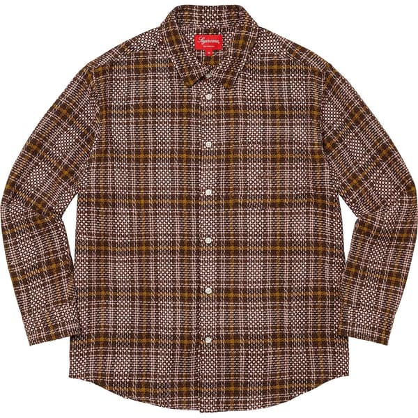 Supreme Basket Weave Plaid Shirt - Brown (front)