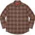 Supreme Basket Weave Plaid Shirt - Brown (front)