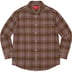 Supreme Basket Weave Plaid Shirt - Brown (front)