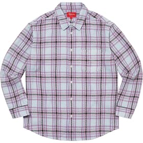 Supreme Basket Weave Plaid Shirt Light Blue