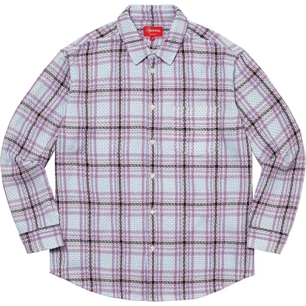 Supreme Basket Weave Plaid Shirt - Light Blue (front)