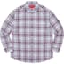 Supreme Basket Weave Plaid Shirt - Light Blue (front)