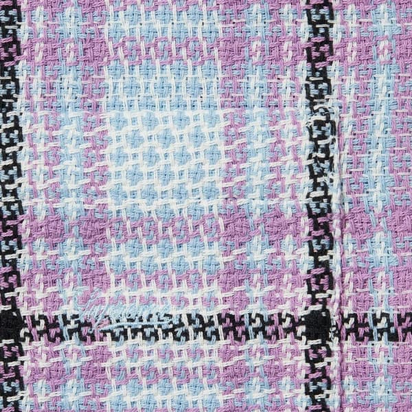 Supreme Basket Weave Plaid Shirt - Light Blue (front)