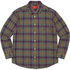 Supreme Basket Weave Plaid Shirt Yellow