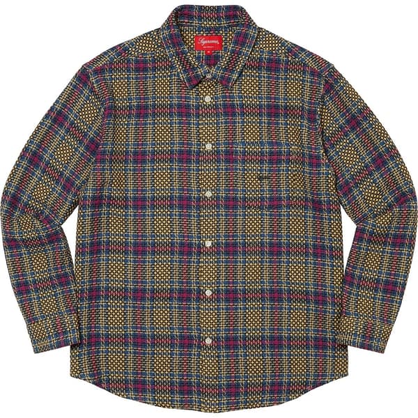 Supreme Basket Weave Plaid Shirt - Yellow (front)