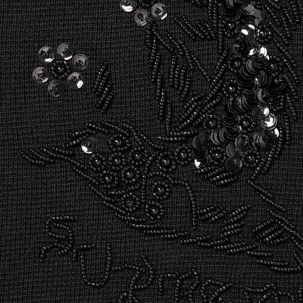 Supreme Beaded Appliqué Cardigan - Black (front)