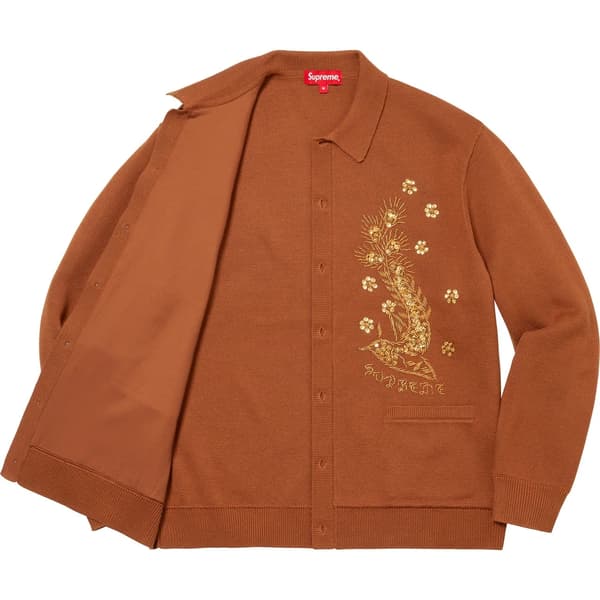Supreme Beaded Appliqué Cardigan - Rust (front)