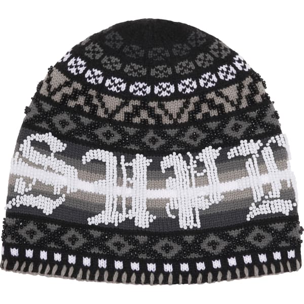 Supreme Beaded Beanie - Black (front)