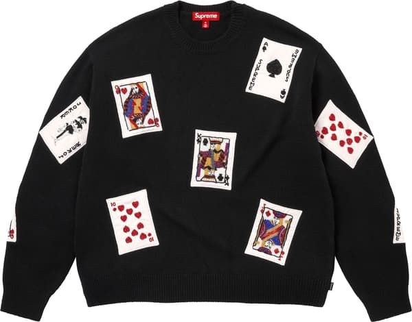 Supreme Beaded Cards Sweater - Black (front)
