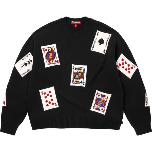 Supreme Beaded Cards Sweater - Black (front)