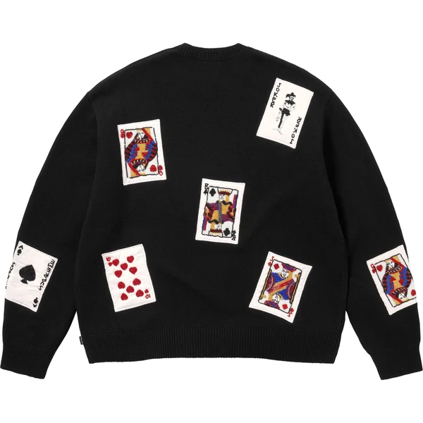 Supreme Beaded Cards Sweater - Black (front)