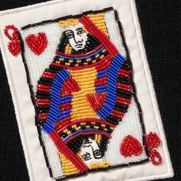 Supreme Beaded Cards Sweater - Black (front)