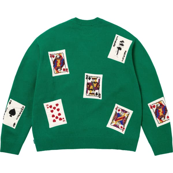 Supreme Beaded Cards Sweater - Green (front)