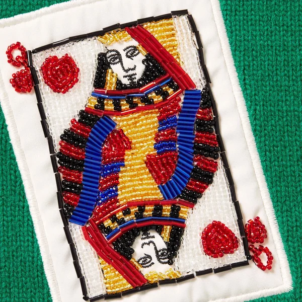 Supreme Beaded Cards Sweater - Green (front)