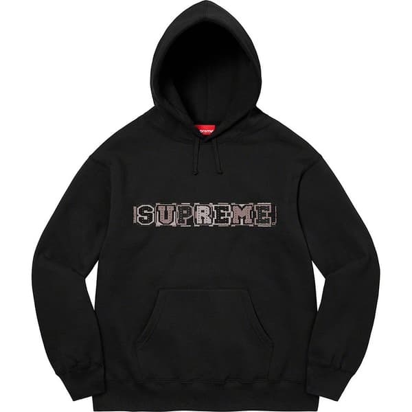 Supreme Beaded Hooded Sweatshirt - Black (front)