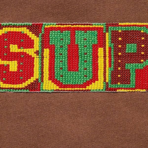 Supreme Beaded Hooded Sweatshirt - Brown (front)