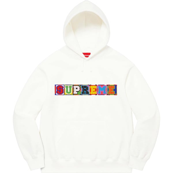 Supreme Beaded Hooded Sweatshirt - White (front)