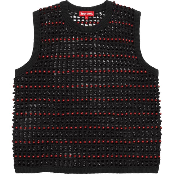 Supreme Beaded Sweater Vest - Black (front)