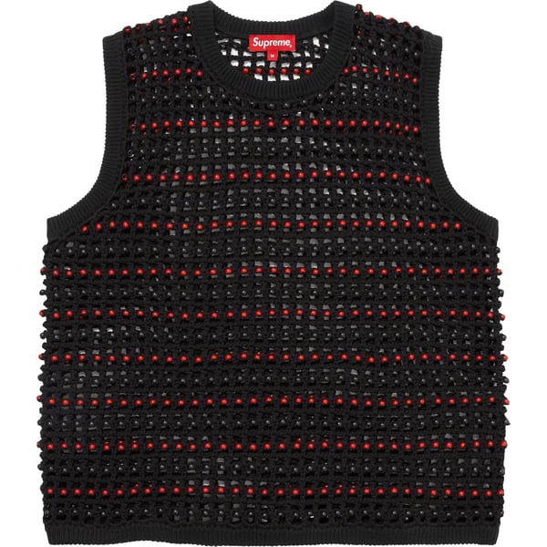 Supreme Beaded Sweater Vest - Black (front)