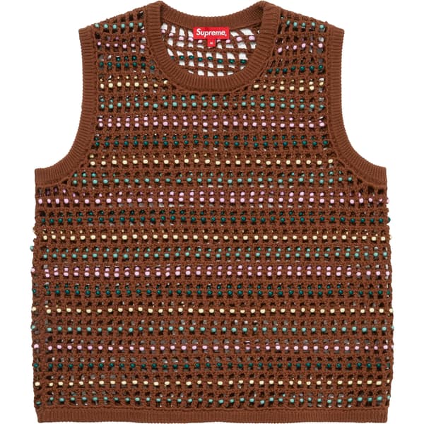 Supreme Beaded Sweater Vest - Brown (front)
