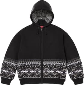 Supreme Beaded Zip Up Hooded Sweater Black