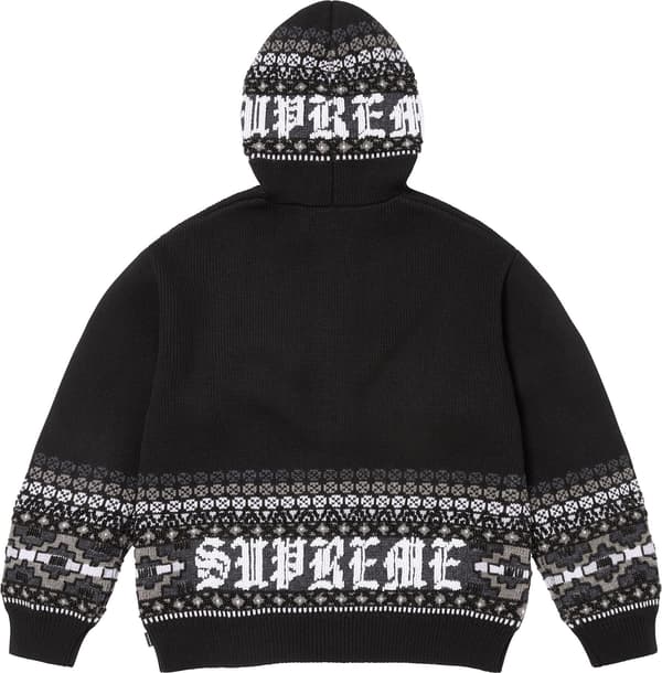 Supreme Beaded Zip Up Hooded Sweater - Black (front)