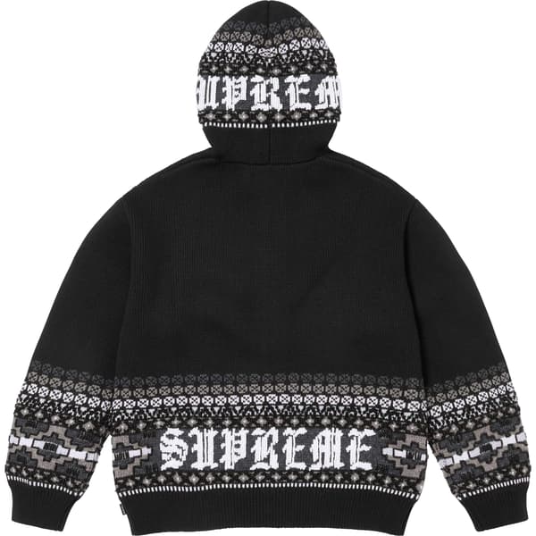 Supreme Beaded Zip Up Hooded Sweater - Black (front)