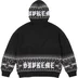 Supreme Beaded Zip Up Hooded Sweater - Black (front)
