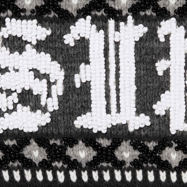 Supreme Beaded Zip Up Hooded Sweater - Black (front)