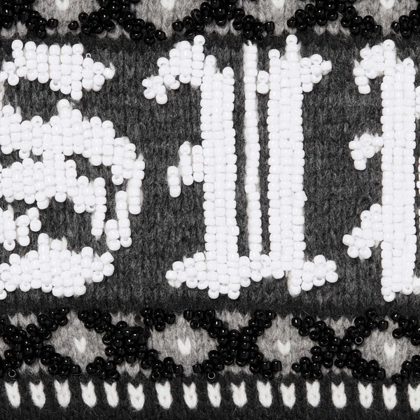 Supreme Beaded Zip Up Hooded Sweater - Black (front)